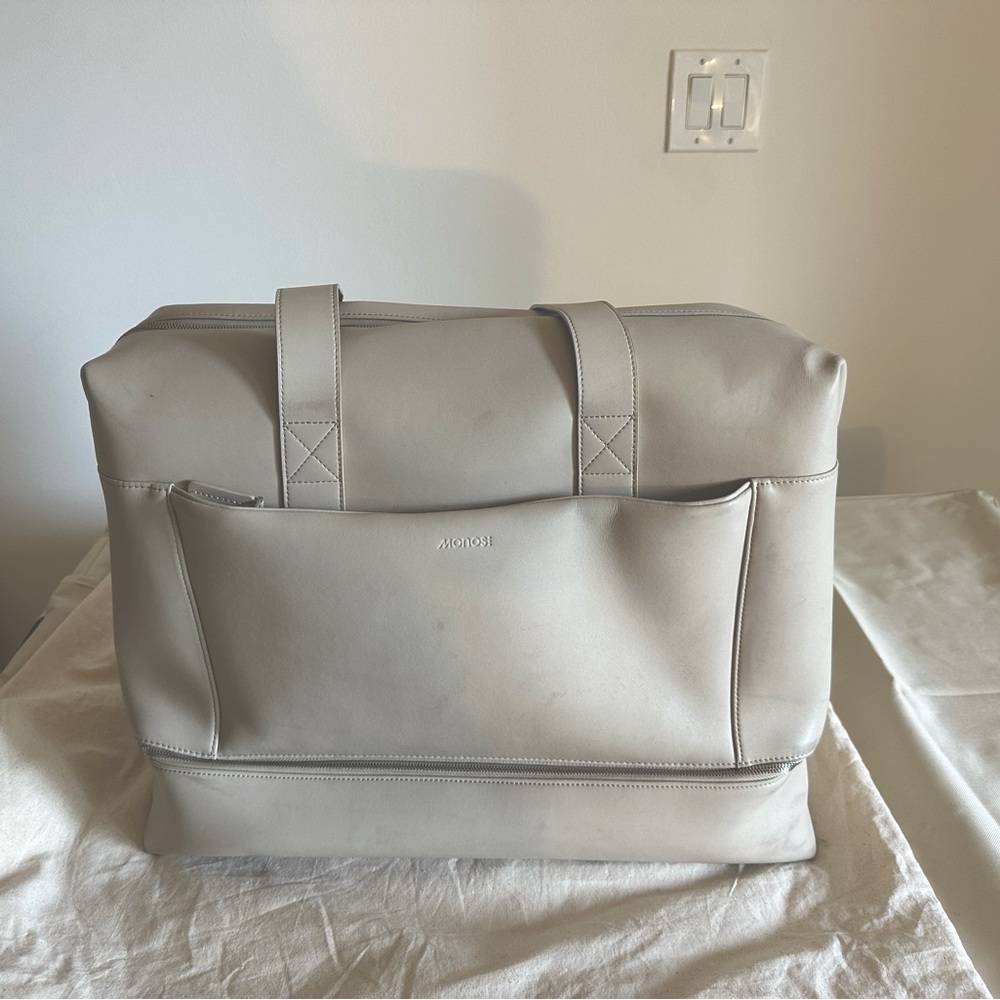 Ivory Vegan Leather Monos Weekender